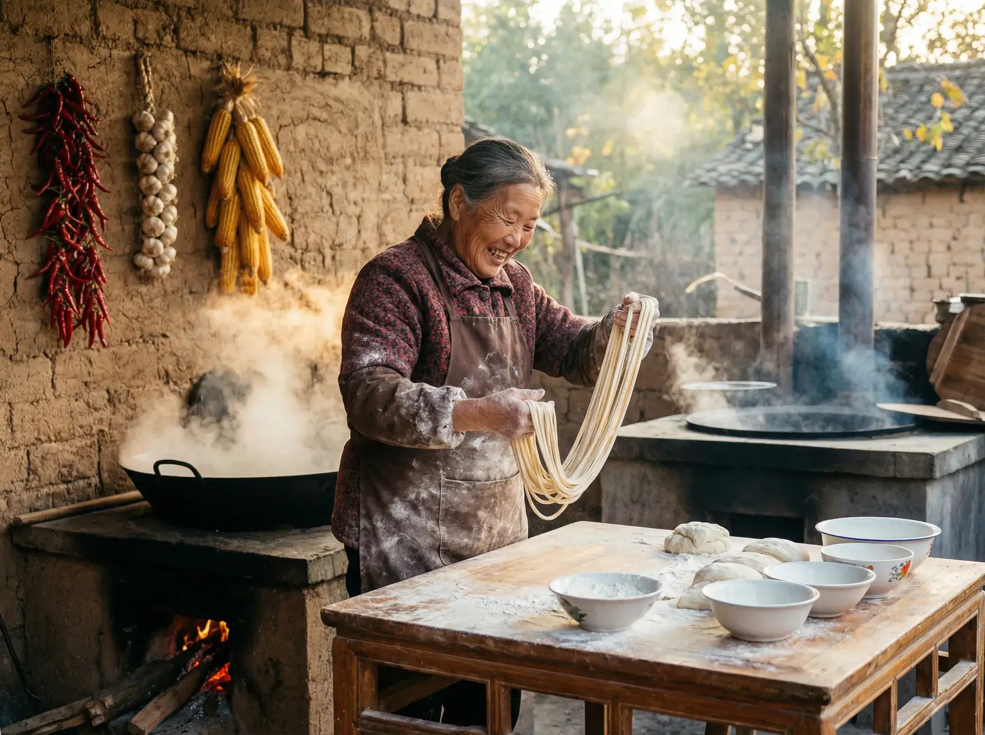 农家大嫂手擀面 - 中午字幕一区在线 乡村美食